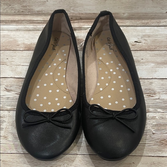 Cat & Jack Other - Cat & Jack Black Ballet Flats with Bow Preloved‎